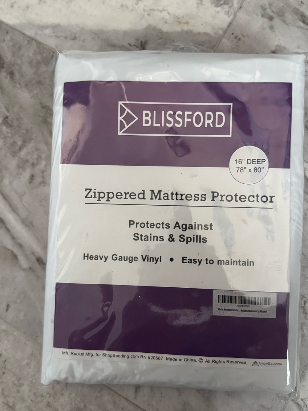 White Zippered Mattress Protector - Waterproof, Full Coverage
